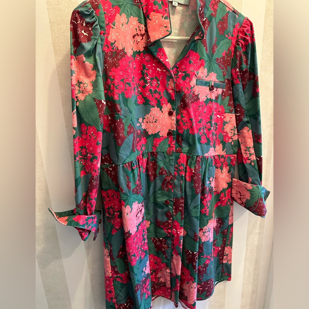Tuckernuck Hydrangea Florence Shirt Dress Small